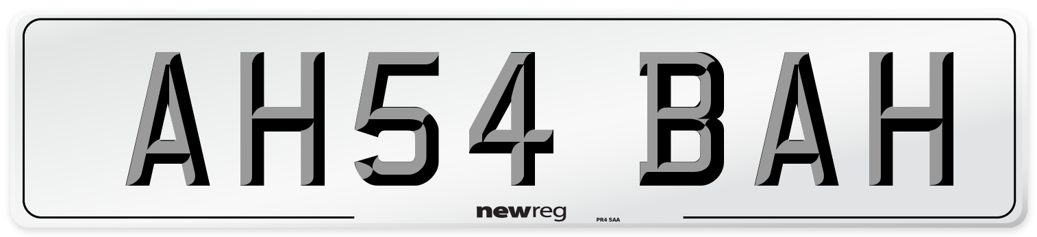 AH54 BAH Number Plate from New Reg